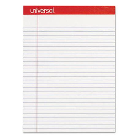 Picture of Perforated Writing Pads, Wide/Legal Rule, 8.5 x 11.75, White, 50 Sheets, DozenUNV-20630
