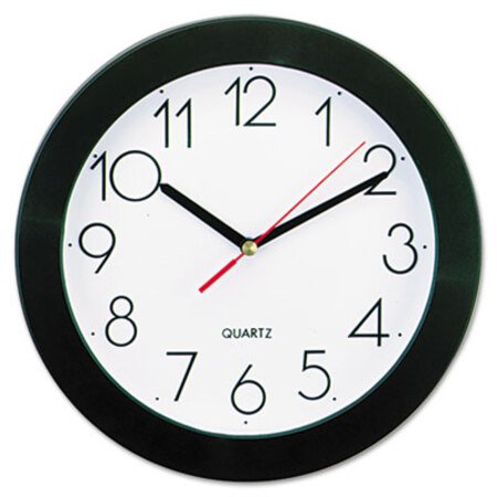 Picture of Bold Round Wall Clock, 9.75" Overall Diameter, Black Case, 1 AA (sold separately)UNV-10421
