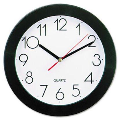 Picture of Bold Round Wall Clock, 9.75" Overall Diameter, Black Case, 1 AA (sold separately)UNV-10421