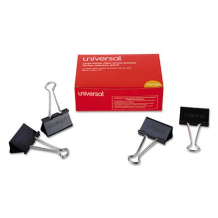 Picture of Binder Clips, Large, Black/Silver, DozenUNV-10220