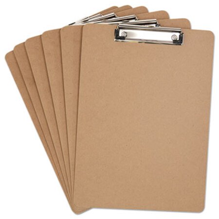 Picture of Hardboard Clipboard, 1/2" Capacity, Holds 8 1/2w x 12h, Brown, 6/PackUNV-05562