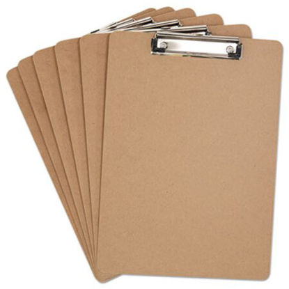 Picture of Hardboard Clipboard, 1/2" Capacity, Holds 8 1/2w x 12h, Brown, 6/PackUNV-05562