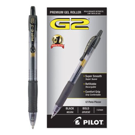 Picture of G2 Premium Gel Pen, Retractable, Bold 1 mm, Black Ink, Smoke Barrel, DozenPIL-31256