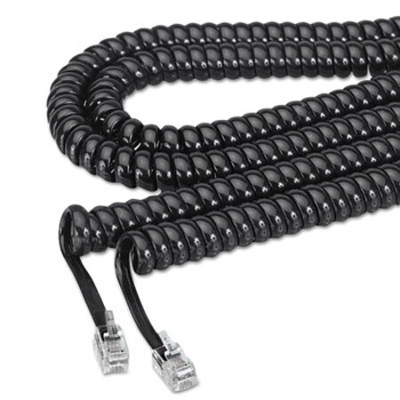 Picture of Coiled Phone Cord, Plug/Plug, 12 ft., BlackSOF-48102