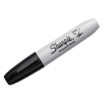 Picture of Chisel Tip Permanent Marker, Medium Chisel Tip, Black, 4/PackSAN-38264PP