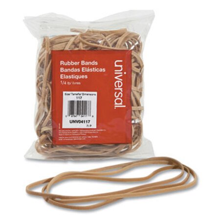 Picture of Rubber Bands, Size 117, 0.06" Gauge, Beige, 4 oz Box, 50/PackUNV-04117