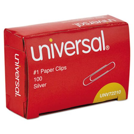 Picture of Paper Clips, Small (No. 1), Silver, 100 Clips/Box, 10 Boxes/PackUNV-72210