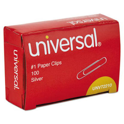 Picture of Paper Clips, Small (No. 1), Silver, 100 Clips/Box, 10 Boxes/PackUNV-72210