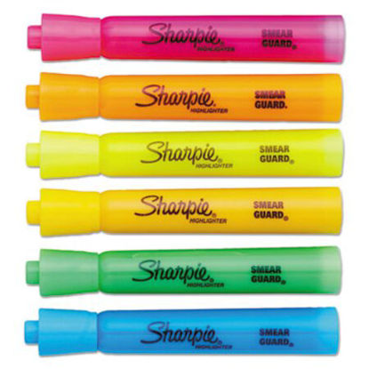 Picture of Tank Style Highlighters with Open-Stock Box, Assorted Ink Colors, Chisel Tip, Assorted Barrel Colors, DozenSAN-25053