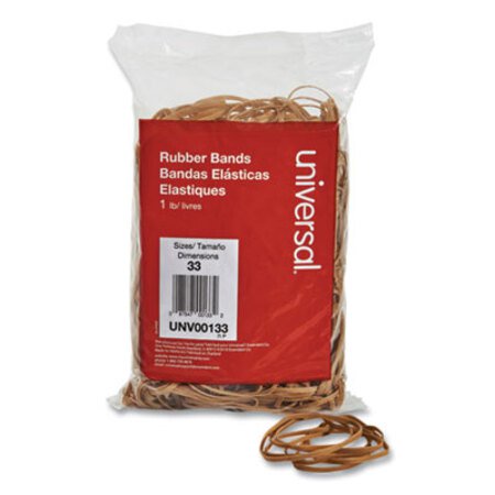 Picture of Rubber Bands, Size 33, 0.04" Gauge, Beige, 1 lb Box, 640/PackUNV-00133