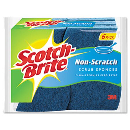 Picture of Non-Scratch Multi-Purpose Scrub Sponge, 4 2/5 x 2 3/5, Blue, 6/PackMMM-526