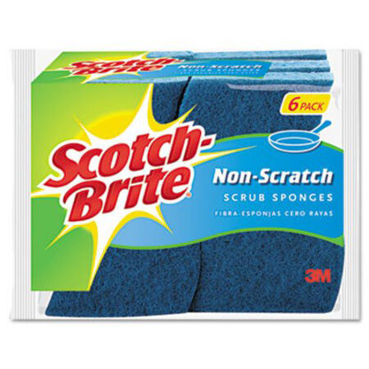Picture of Non-Scratch Multi-Purpose Scrub Sponge, 4 2/5 x 2 3/5, Blue, 6/PackMMM-526