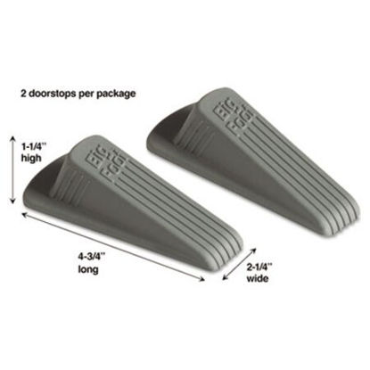 Picture of Big Foot Doorstop, No Slip Rubber Wedge, 2.25w x 4.75d x 1.25h, Gray, 2/PackMAS-00972