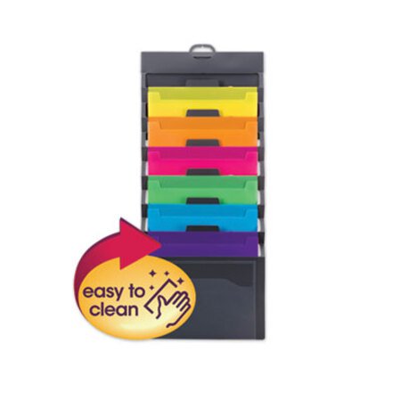 Picture of Cascading Wall Organizer, 14.25 x 33, Letter, Gray with 6 Bright Color PocketsSMD-92060