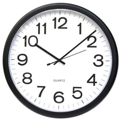 Picture of Round Wall Clock, 13.5" Overall Diameter, Black Case, 1 AA (sold separately)UNV-11641