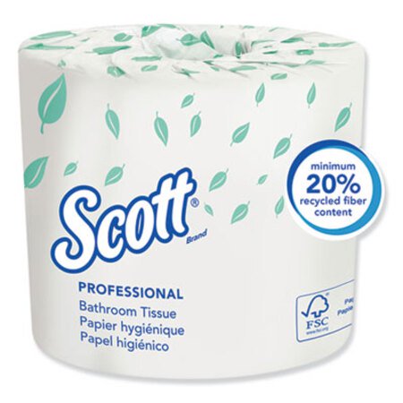 Picture of Essential Standard Roll Bathroom Tissue, Traditional, Septic Safe, 2 Ply, White, 550 Sheets/Roll, 20 Rolls/CartonKCC-13607
