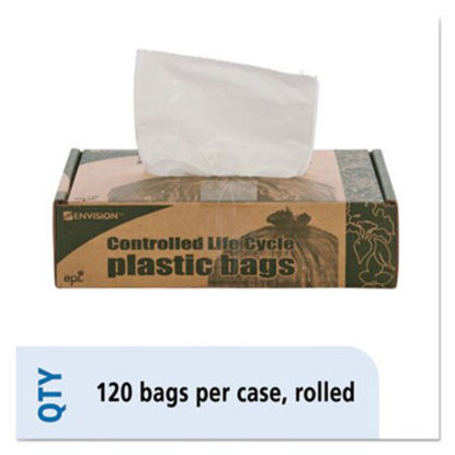 Picture of Controlled Life-Cycle Plastic Trash Bags, 13 gal, 0.7 mil, 24" x 30", White, 120/BoxSTO-G2430W70