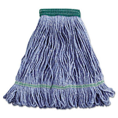 Picture of Super Loop Wet Mop Head, Cotton/Synthetic Fiber, 5" Headband, Medium Size, BlueBWK-502BLEA