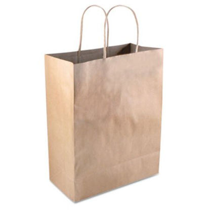 Picture of Premium Shopping Bag, 8" x 4" x 10.25", Brown Kraft, 50/BoxCOS-098375