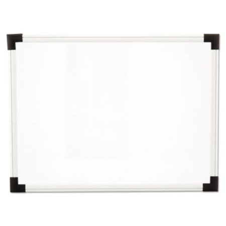 Picture of Dry Erase Board, Melamine, 24 x 18, White, Black/Gray, Aluminum/Plastic FrameUNV-43722