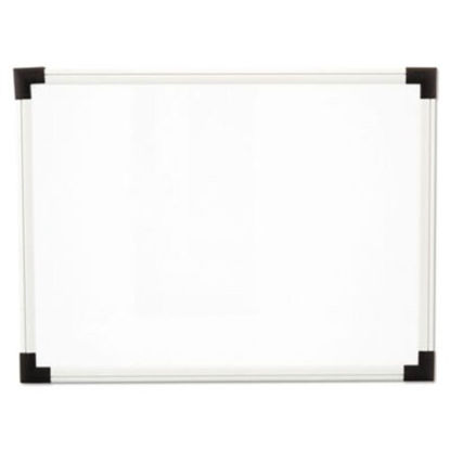 Picture of Dry Erase Board, Melamine, 24 x 18, White, Black/Gray, Aluminum/Plastic FrameUNV-43722