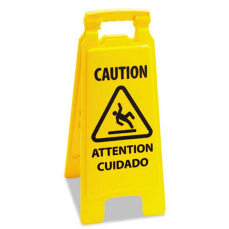 Picture of Caution Safety Sign For Wet Floors, 2-Sided, Plastic, 10 x 2 x 26, YellowBWK-26FLOORSIGN