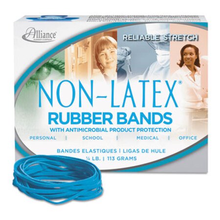 Picture of Antimicrobial Non-Latex Rubber Bands, Size 33, 0.04" Gauge, Cyan Blue, 4 oz Box, 180/BoxALL-42339