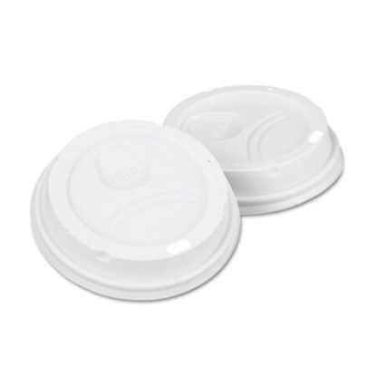 Picture of Dome Drink-Thru Lids, Fits 10 oz to 16 oz PerfecTouch; 12 oz to 20 oz WiseSize Cup, White, 50/PackDXE-9542500DXPK
