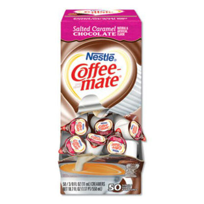 Picture of Liquid Coffee Creamer, Salted Caramel Chocolate, 0.38 oz Mini Cups, 50/BoxNES-77197