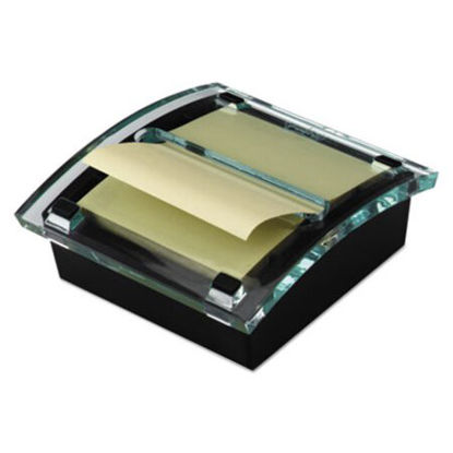 Picture of Clear Top Pop-up Note Dispenser, 3 x 3 Super Sticky Canary Notes, BlackMMM-DS330BK
