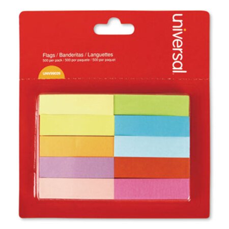 Picture of Self-Stick Page Tabs, 1/2" x 2", Assorted Colors, 500/PackUNV-99026