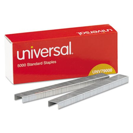 Picture of Standard Chisel Point Staples, 0.25" Leg, 0.5" Crown, Steel, 5,000/Box, 5 Boxes/Pack, 25,000/PackUNV-79000VP