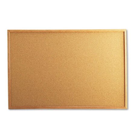 Picture of Cork Board with Oak Style Frame, 36 x 24, Natural, Oak-Finished FrameUNV-43603