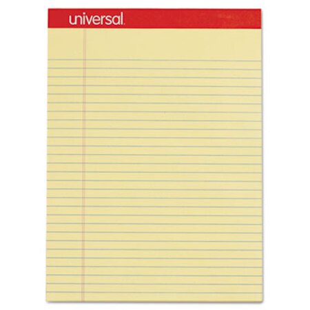 Picture of Perforated Writing Pads, Wide/Legal Rule, 8.5 x 11.75, Canary, 50 Sheets, DozenUNV-10630