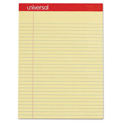 Picture of Perforated Writing Pads, Wide/Legal Rule, 8.5 x 11.75, Canary, 50 Sheets, DozenUNV-10630