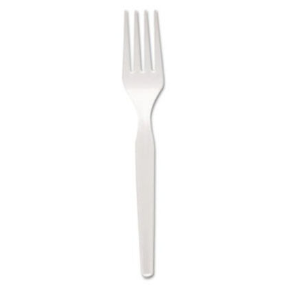 Picture of Plastic Cutlery, Heavy Mediumweight Forks, White, 1,000/CartonDXE-FM217