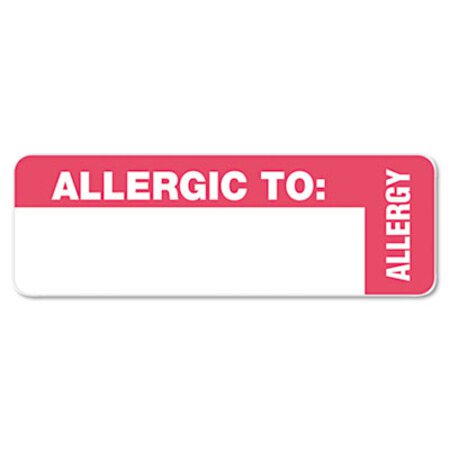 Picture of Medical Labels, ALLERGIC TO, 1 x 3, White, 500/RollTAB-40562