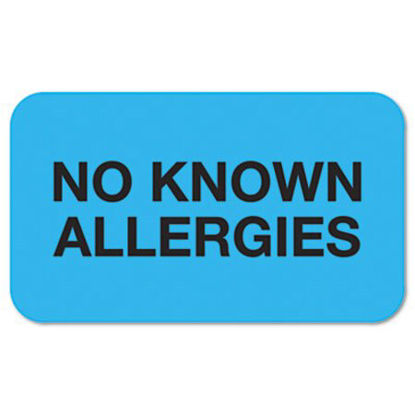 Picture of Medical Labels, NO KNOWN ALLERGIES, 0.88 x 1.5, Light Blue, 250/RollTAB-01510