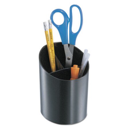 Picture of Recycled Big Pencil Cup, Plastic, 4 1/4 dia. x 5 3/4, BlackUNV-08108