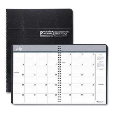 Picture of Academic Ruled Monthly Planner, 14-Month July-August, 11 x 8.5, Black, 2021-2022HOD-26502