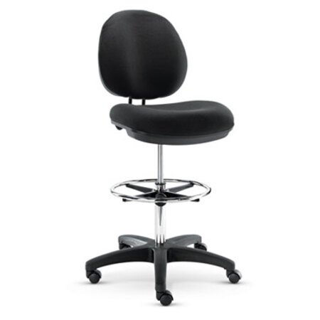 Picture of Alera Interval Series Swivel Task Stool, Supports Up to 275 lb, 23.93" to 33.26" Seat Height, Black Faux LeatherALE-IN4616