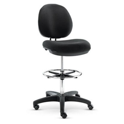 Picture of Alera Interval Series Swivel Task Stool, Supports Up to 275 lb, 23.93" to 33.26" Seat Height, Black Faux LeatherALE-IN4616