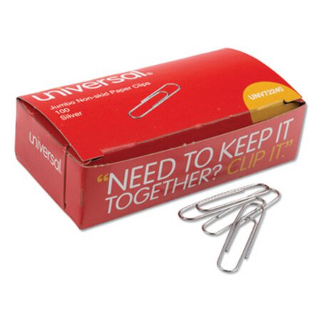 Picture of Paper Clips, Jumbo, Silver, 100 Clips/Box, 10 Boxes/PackUNV-72240