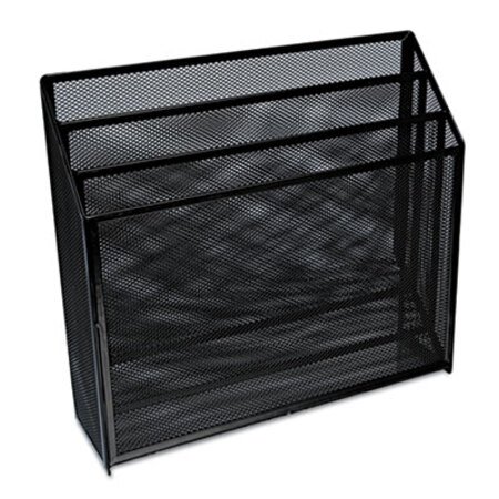 Picture of Deluxe Mesh Three-Tier Organizer, 3 Sections, Letter Size Files, 12.63" x 3.63" x 11.5", BlackUNV-20007