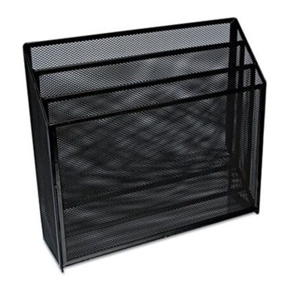 Picture of Deluxe Mesh Three-Tier Organizer, 3 Sections, Letter Size Files, 12.63" x 3.63" x 11.5", BlackUNV-20007