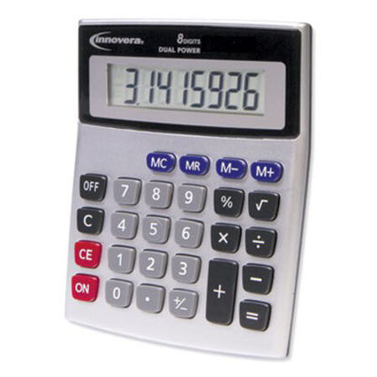 Picture of 15927 Desktop Calculator, Dual Power, 8-Digit LCD DisplayIVR-15927