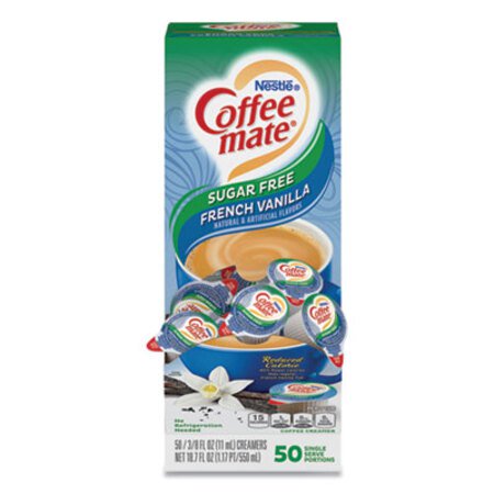 Picture of Liquid Coffee Creamer, Sugar-Free French Vanilla, 0.38 oz Mini Cups, 50/BoxNES-91757