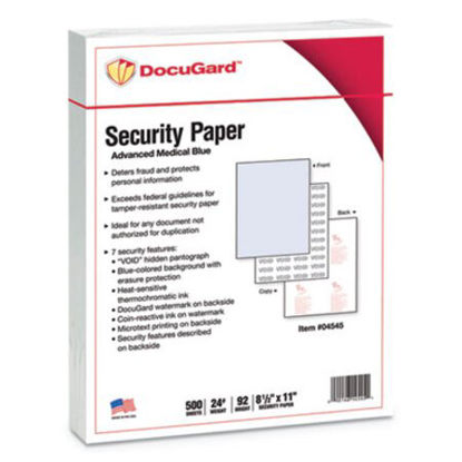 Picture of Medical Security Papers, 24lb, 8.5 x 11, Blue, 500/ReamPRB-04545