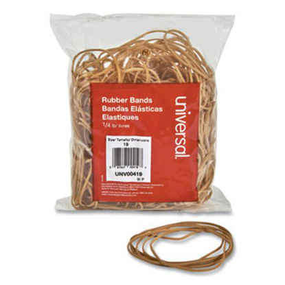 Picture of Rubber Bands, Size 19, 0.04" Gauge, Beige, 4 oz Box, 310/PackUNV-00419
