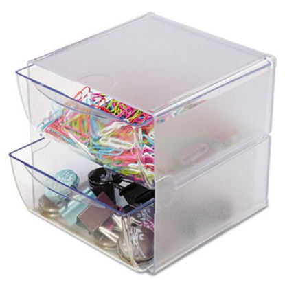 Picture of Stackable Cube Organizer, 2 Drawers, 6 x 7 1/8 x 6, ClearDEF-350101